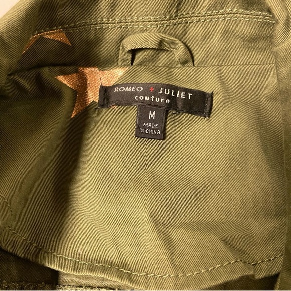 Romeo & Juliet Couture Green Utility Jacket with Gold Stars - Picture 9 of 12
